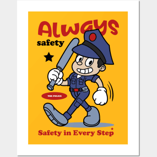 Cartoon Police Officer Posters and Art